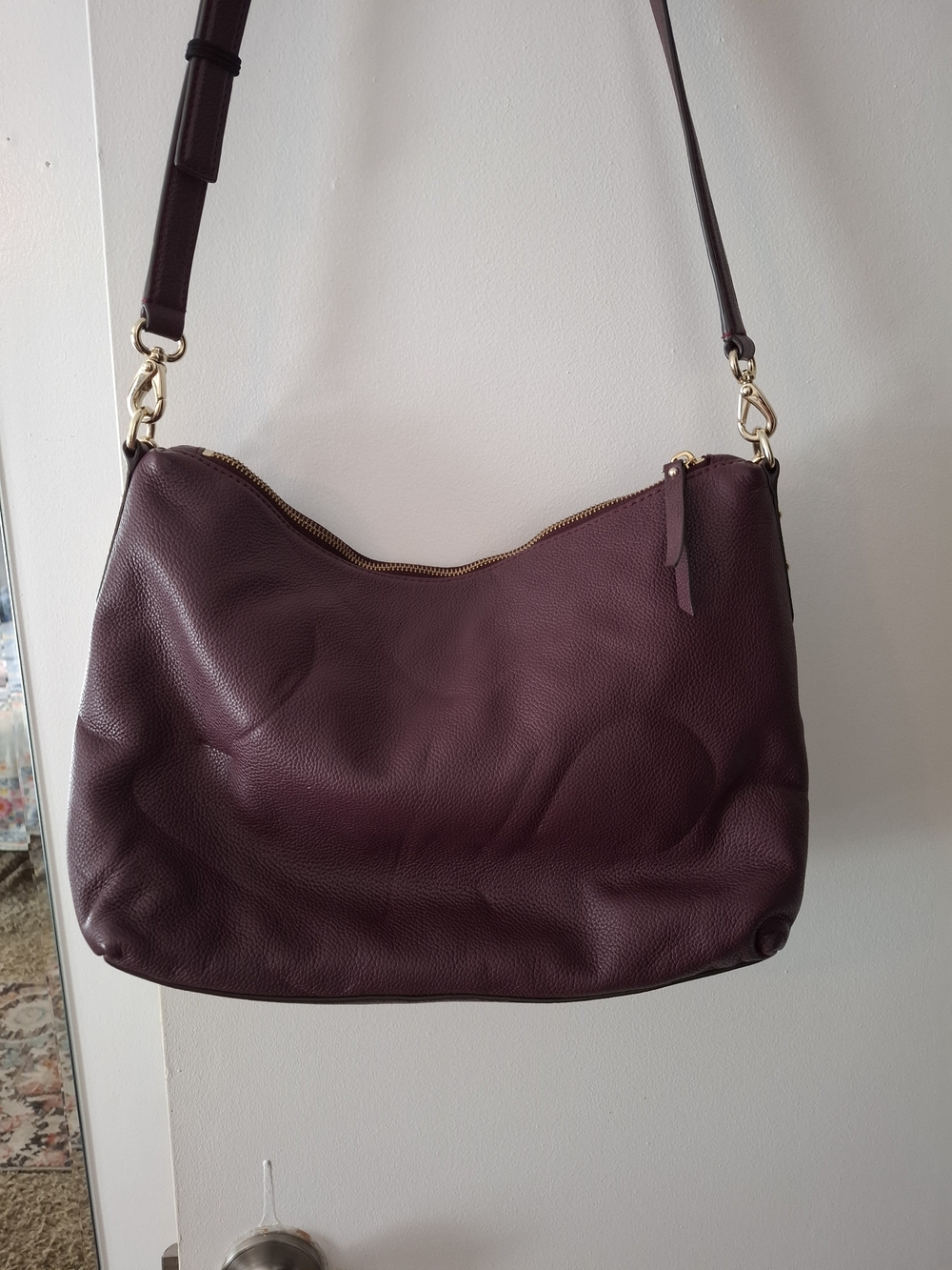Kate Spade Pebbled Leather Shoulder Bag in Plum - Picture 3 of 5